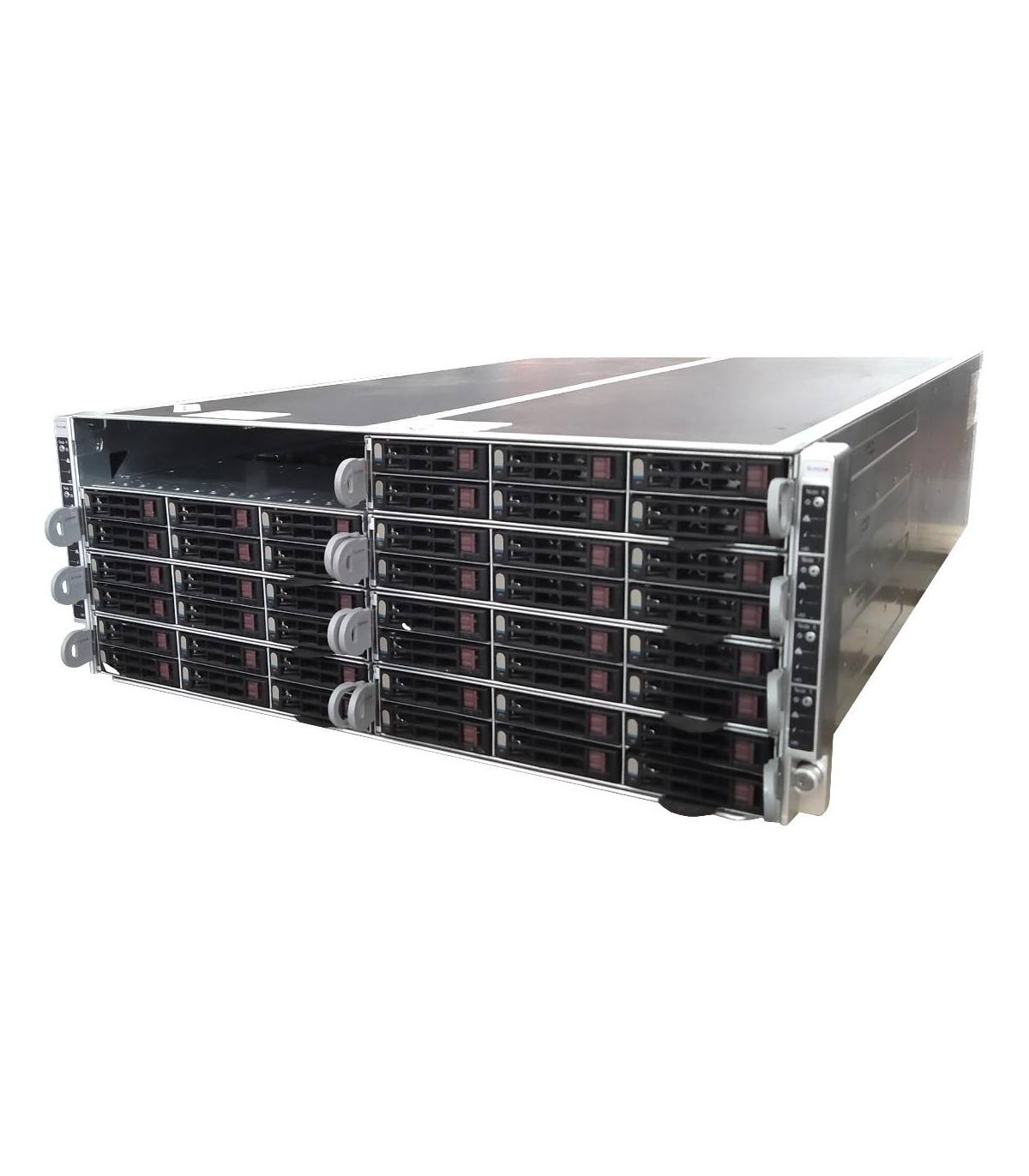 SUPERMICRO CSE-418 F617R2-R72 4X1620W + 7X X9DRFR NODE REV 2.00 2X6C E5-2620 2.00 GHz 16GB 6X2,5" IPMI