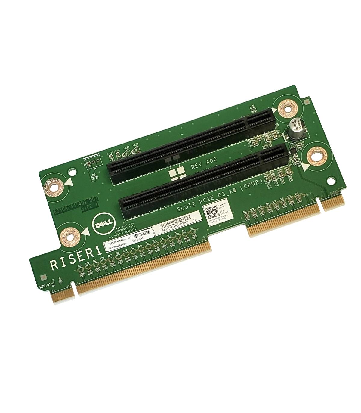 DELL R820 RISER1 ( SLOT1 X16 CPU2, SLOT2 X8 CPU2 ) 03FHMX