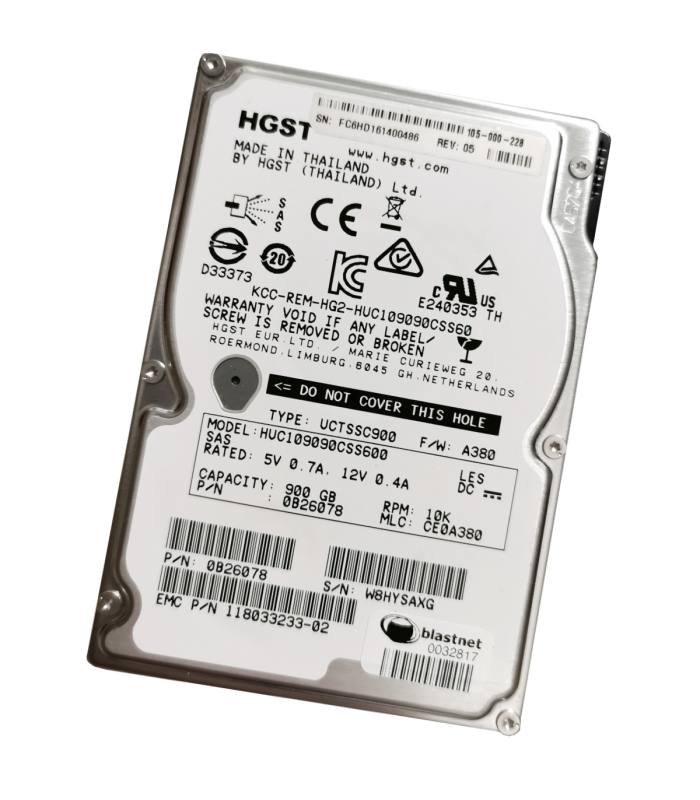DYSK HGST EMC 900GB 2,5” 10K SAS 0B26078 HUC109090CSS600