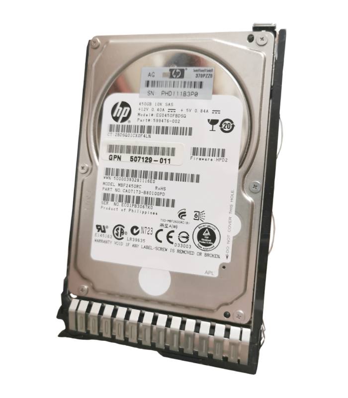 DYSK HP 450GB 2,5" 10K SAS 599476-002 EG0450FBDSQ + KIESZEŃ 651687-001